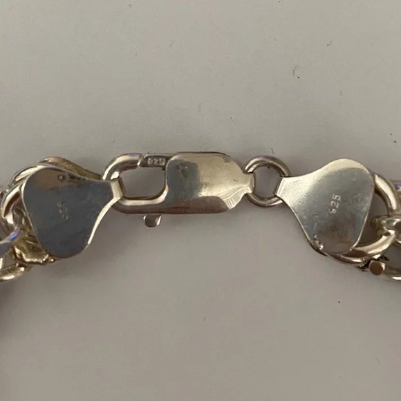 Unisex handmade 925 silver bracelet 10mm - Picture 5 of 5